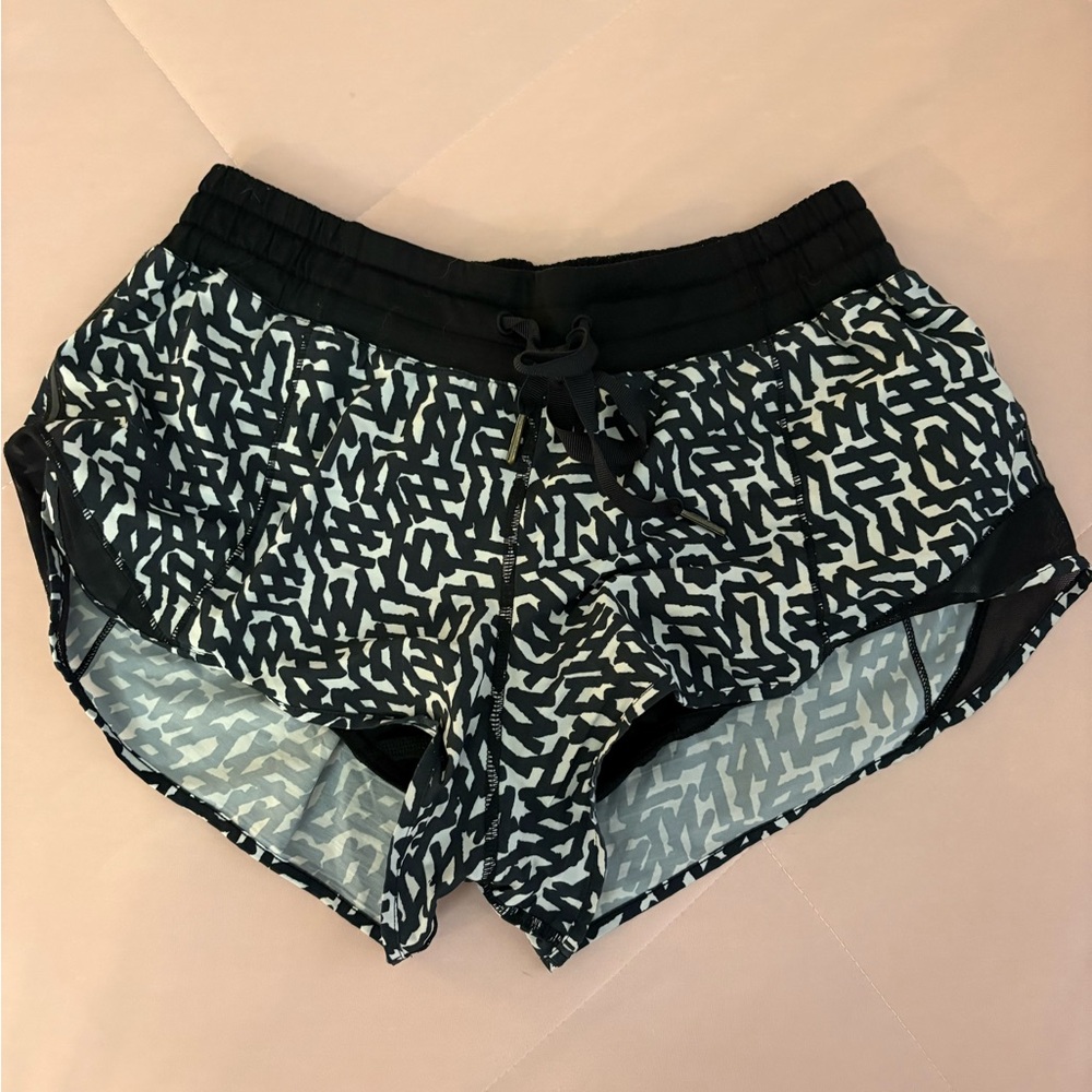 Black and White Patterned Lululemon Shorts